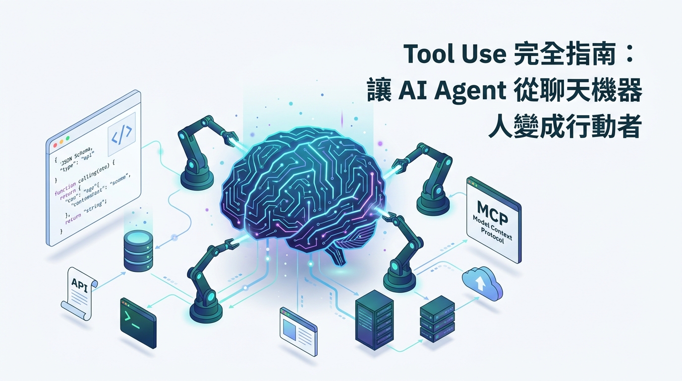 Tool Use 完全指南：讓 AI Agent 從「聊天機器人」變成「行動者」